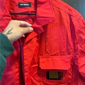 RAF Simons cropped button up, with tags